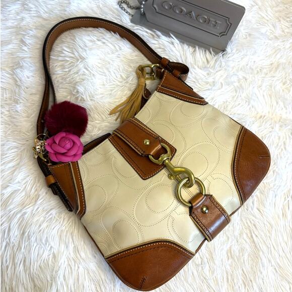 y2k COACH Rare Hamptons Medium Hobo Crossbody Shoulder Bag - Picture 1 of 11